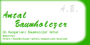 antal baumholczer business card